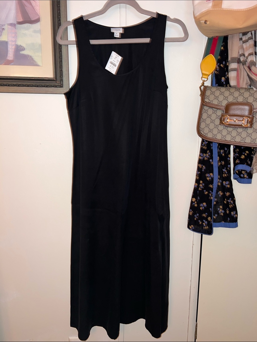 J. Crew Black Sleeveless Midi Dress